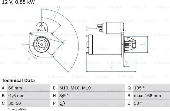 BOSCH 0 986 021 051 - Стартер parts5.com