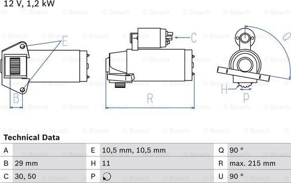 BOSCH 0 986 023 570 - Стартер parts5.com