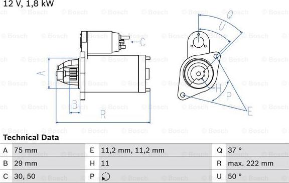 BOSCH 0 986 023 250 - Стартер parts5.com