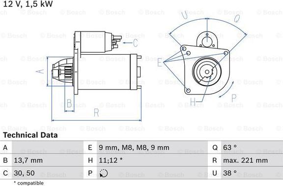 BOSCH 0 986 022 790 - Стартер parts5.com