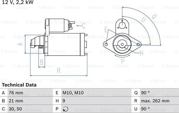 BOSCH 0 986 022 710 - Стартер parts5.com