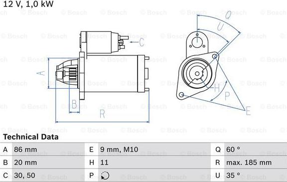 BOSCH 0 986 027 030 - Стартер parts5.com