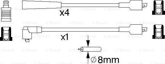 BOSCH 0 986 356 868 - Комплект проводов зажигания parts5.com