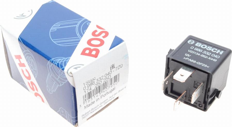 BOSCH 0 986 332 040 - Реле, рабочий ток parts5.com