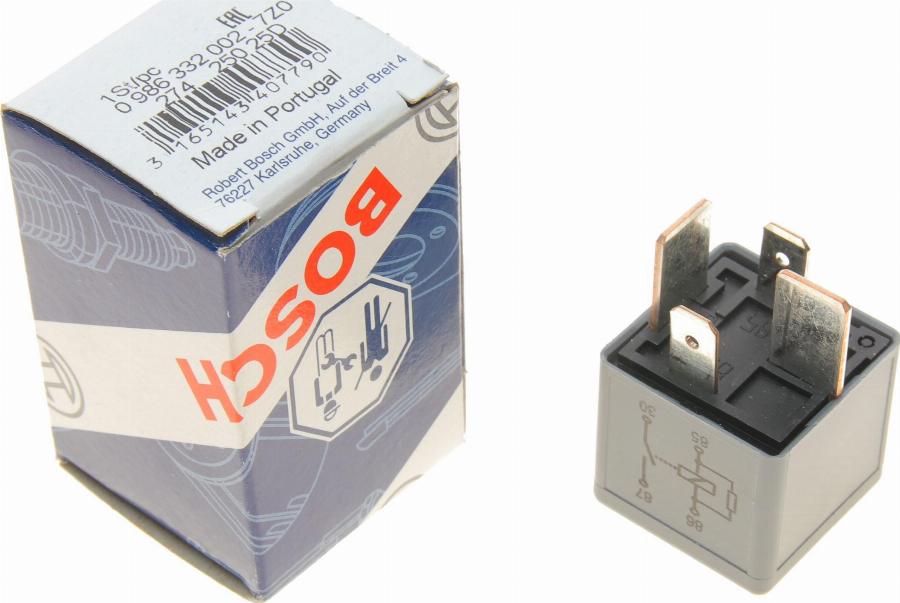 BOSCH 0 986 332 002 - Relé, corriente de trabajo parts5.com