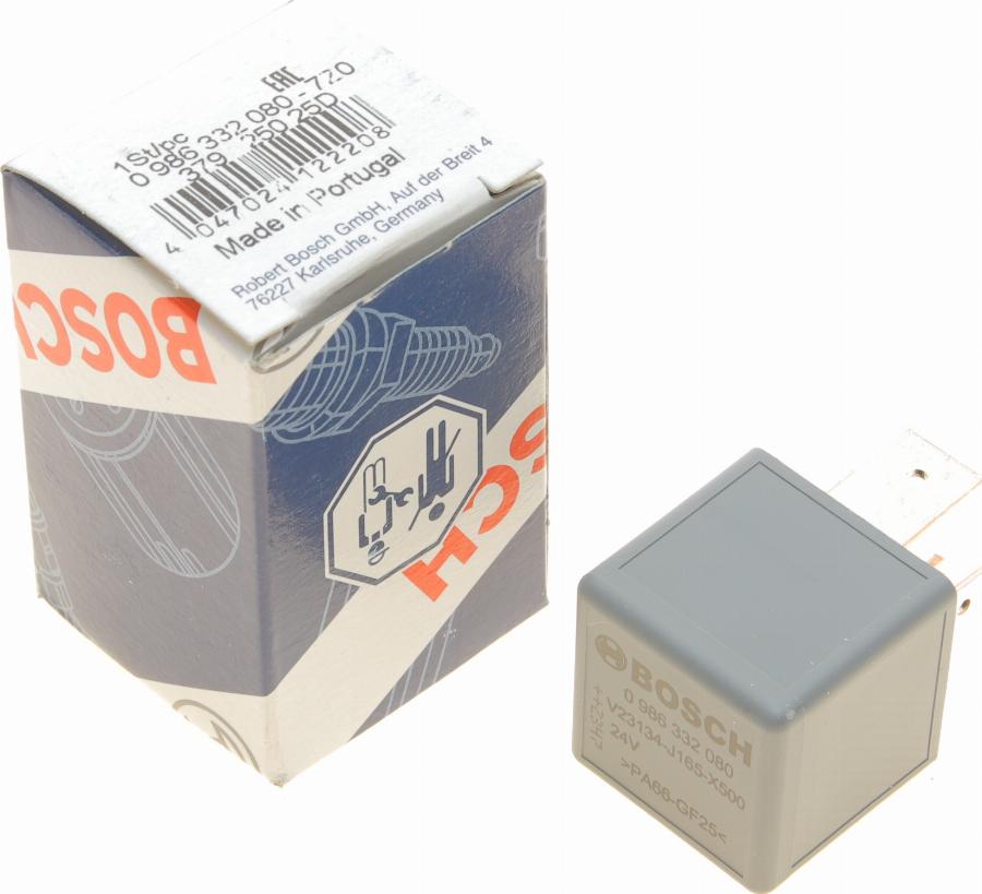 BOSCH 0 986 332 080 - Реле, рабочий ток parts5.com