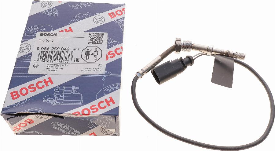 BOSCH 0 986 259 042 - Датчик, температура выхлопных газов parts5.com