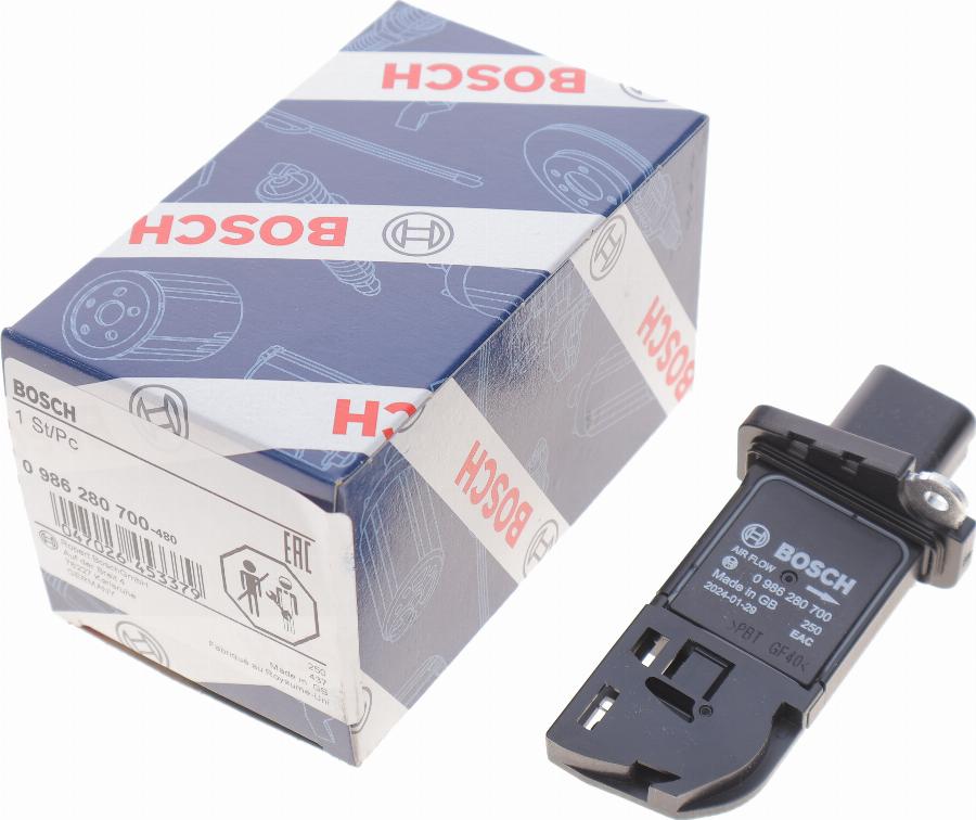 BOSCH 0 986 280 700 - Датчик потока, массы воздуха parts5.com