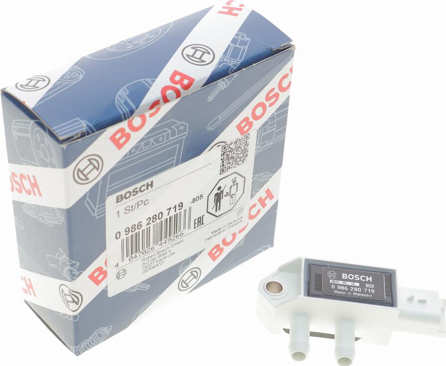 BOSCH 0 986 280 719 - Sensor, exhaust pressure parts5.com