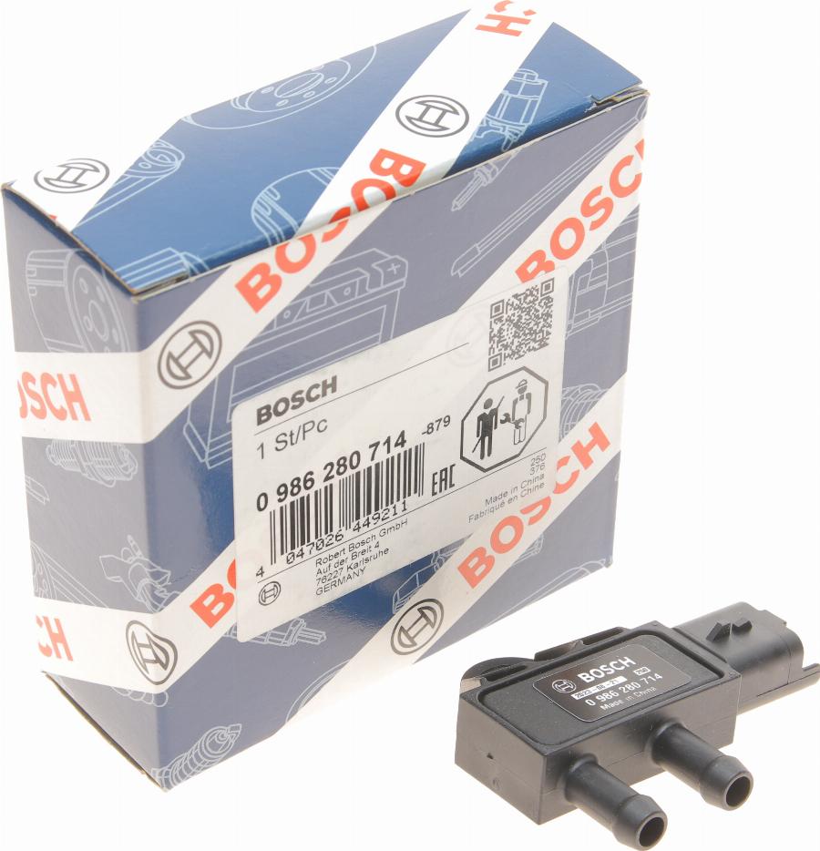 BOSCH 0 986 280 714 - Датчик, давление выхлопных газов parts5.com