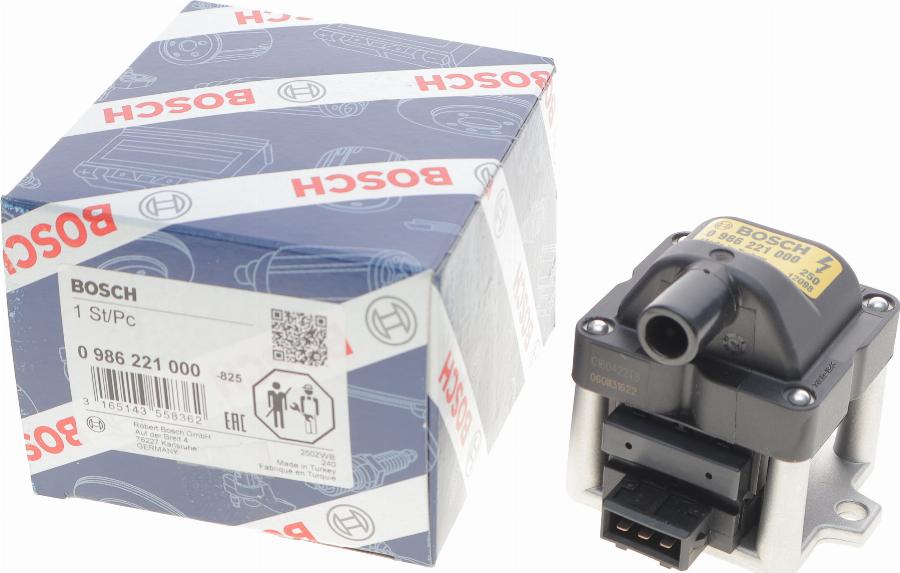 BOSCH 0 986 221 000 - Катушка зажигания parts5.com