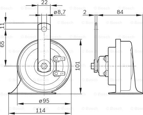 BOSCH 0 986 AH0 502 - Звуковой сигнал parts5.com