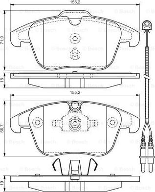 BOSCH 0 986 TB3 201 - Тормозные колодки, дисковые, комплект parts5.com