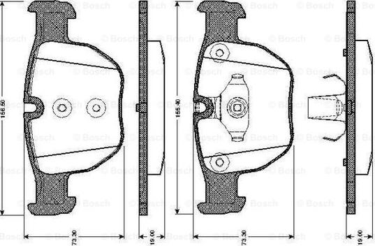 BOSCH 0 986 TB2 444 - Тормозные колодки, дисковые, комплект parts5.com