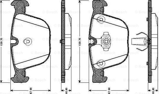 BOSCH 0 986 TB2 422 - Тормозные колодки, дисковые, комплект parts5.com