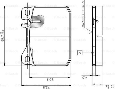 BOSCH 0 986 TB2 001 - Тормозные колодки, дисковые, комплект parts5.com