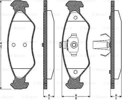 BOSCH 0 986 TB2 160 - Тормозные колодки, дисковые, комплект parts5.com