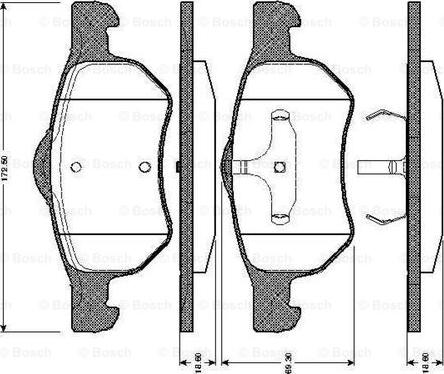 BOSCH 0 986 TB2 841 - Тормозные колодки, дисковые, комплект parts5.com