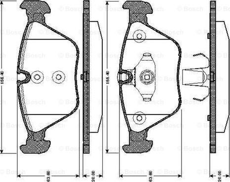 BOSCH 0 986 TB2 848 - Тормозные колодки, дисковые, комплект parts5.com