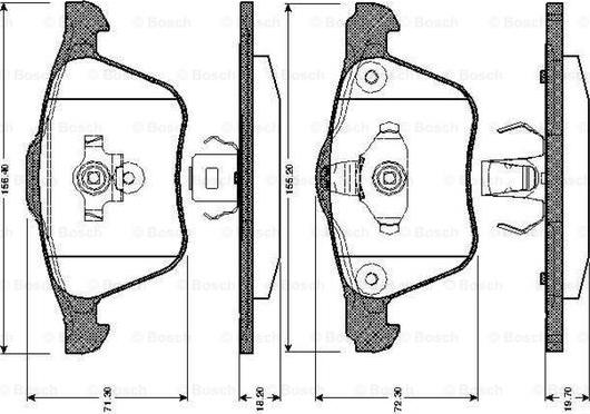 BOSCH 0 986 TB2 875 - Тормозные колодки, дисковые, комплект parts5.com