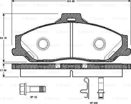 BOSCH 0 986 TB2 361 - Тормозные колодки, дисковые, комплект parts5.com