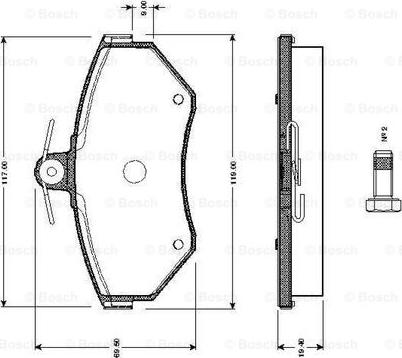 BOSCH 0 986 TB2 311 - Тормозные колодки, дисковые, комплект parts5.com