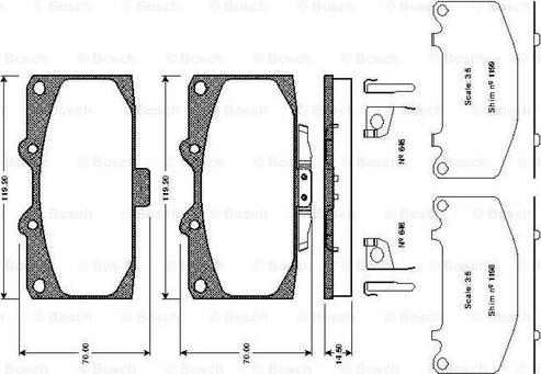 BOSCH 0 986 TB2 294 - Тормозные колодки, дисковые, комплект parts5.com