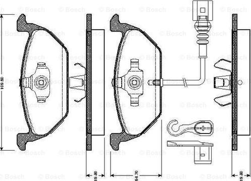 BOSCH 0 986 TB2 756 - Тормозные колодки, дисковые, комплект parts5.com