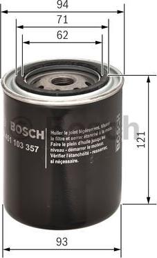 BOSCH 0 451 103 357 - Масляный фильтр parts5.com