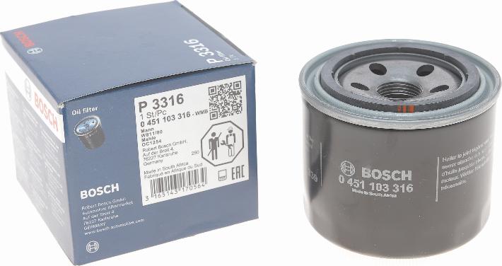 BOSCH 0 451 103 316 - Filtro de aceite parts5.com