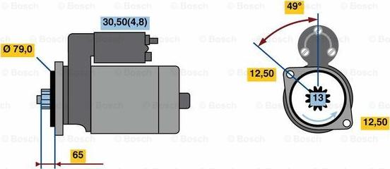 BOSCH 0 001 153 009 - Стартер parts5.com