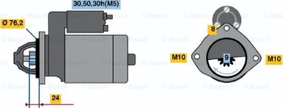 BOSCH 0 986 019 980 - Стартер parts5.com