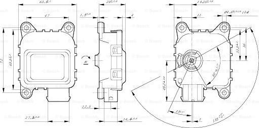 BOSCH 0 132 801 143 - Регулировочный элемент, актуатор, угол наклона фар parts5.com