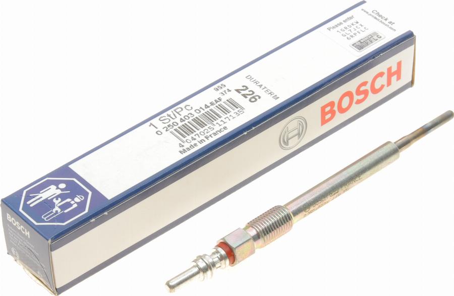 BOSCH 0 250 403 014 - Свеча накаливания parts5.com