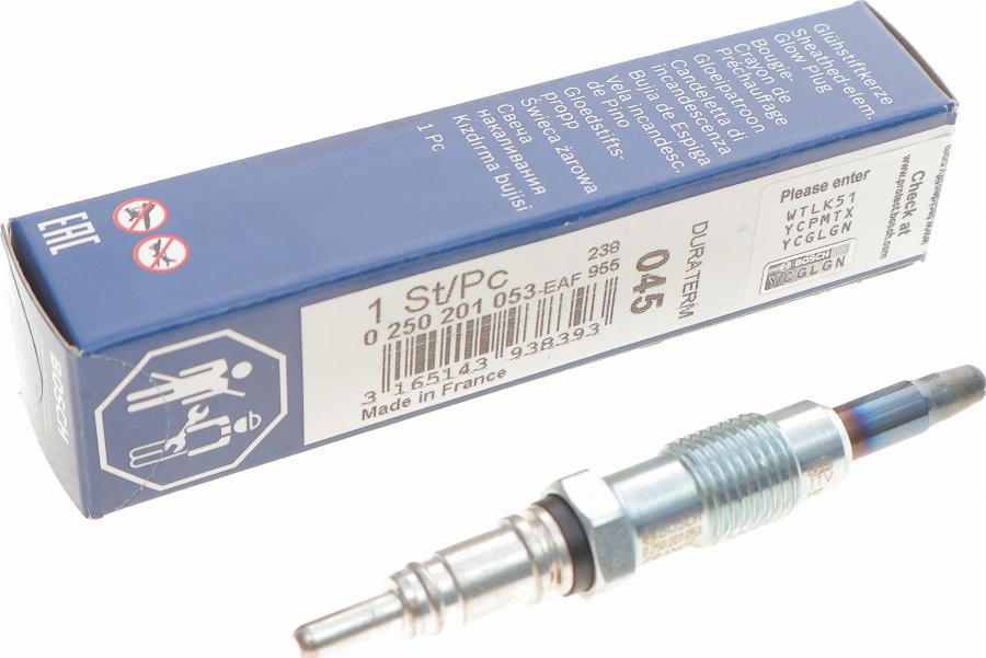 BOSCH 0 250 201 053 - Glow Plug parts5.com