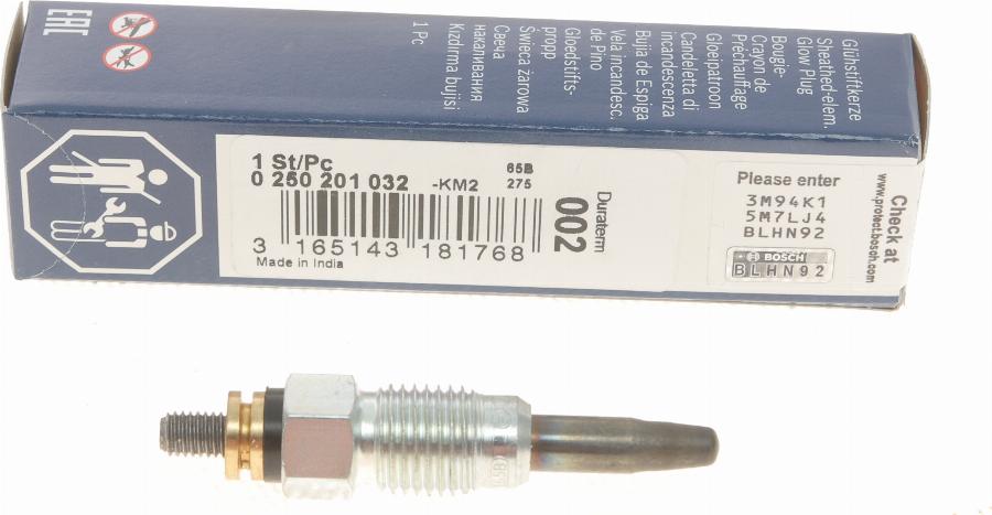 BOSCH 0 250 201 032 - Свеча накаливания parts5.com