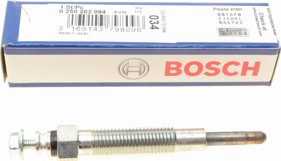 BOSCH 0 250 202 094 - Свеча накаливания parts5.com