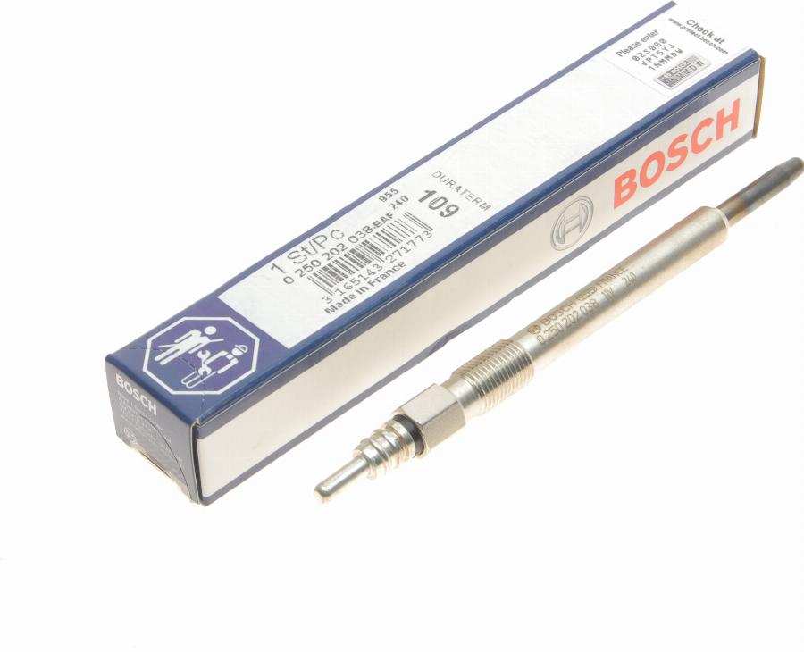 BOSCH 0 250 202 038 - Свеча накаливания parts5.com