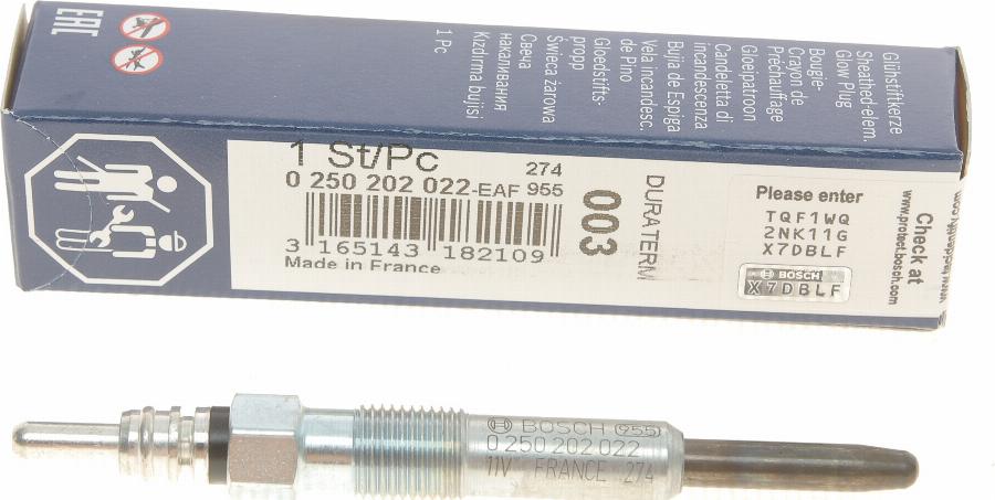 BOSCH 0 250 202 022 - Glow Plug parts5.com