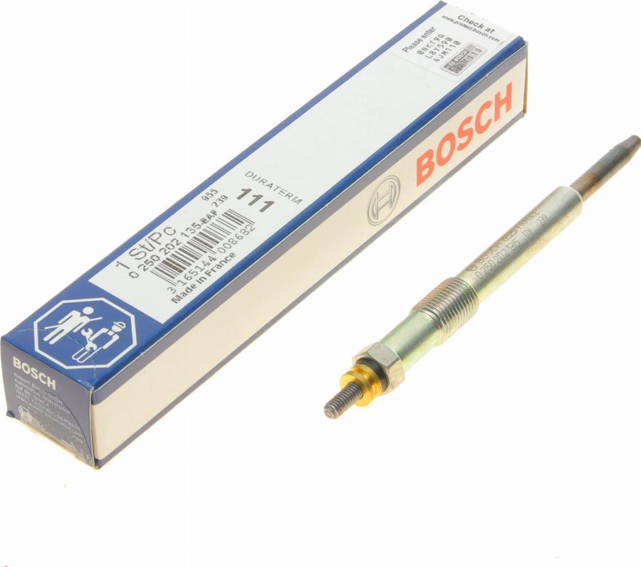 BOSCH 0 250 202 135 - Свеча накаливания parts5.com