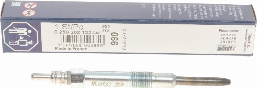 BOSCH 0 250 202 132 - Свеча накаливания parts5.com