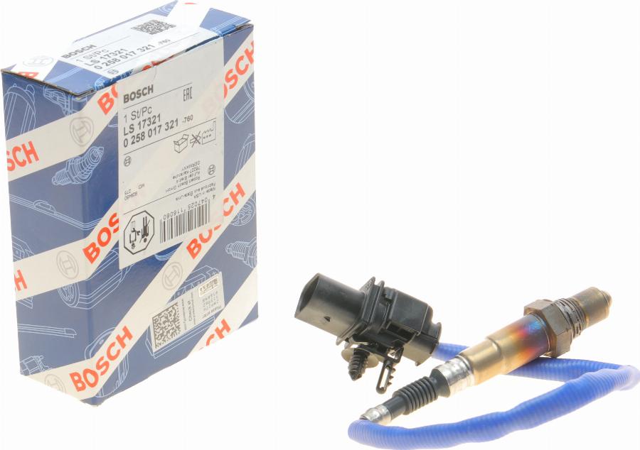 BOSCH 0 258 017 321 - Lambda Sensor parts5.com