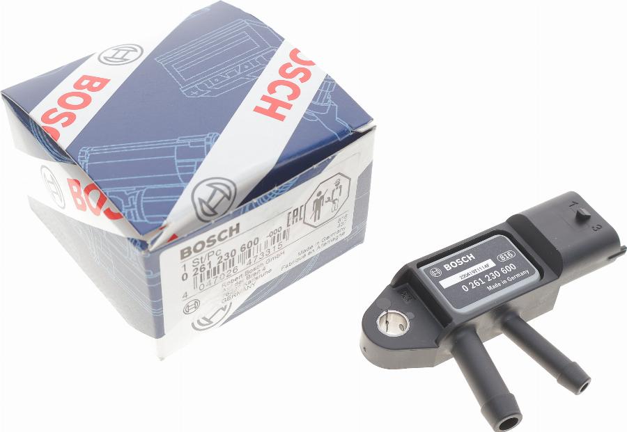 BOSCH 0 261 230 600 - Датчик, давление выхлопных газов parts5.com