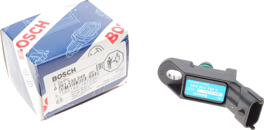 BOSCH 0 261 230 049 - Датчик, давление во впускной трубе parts5.com