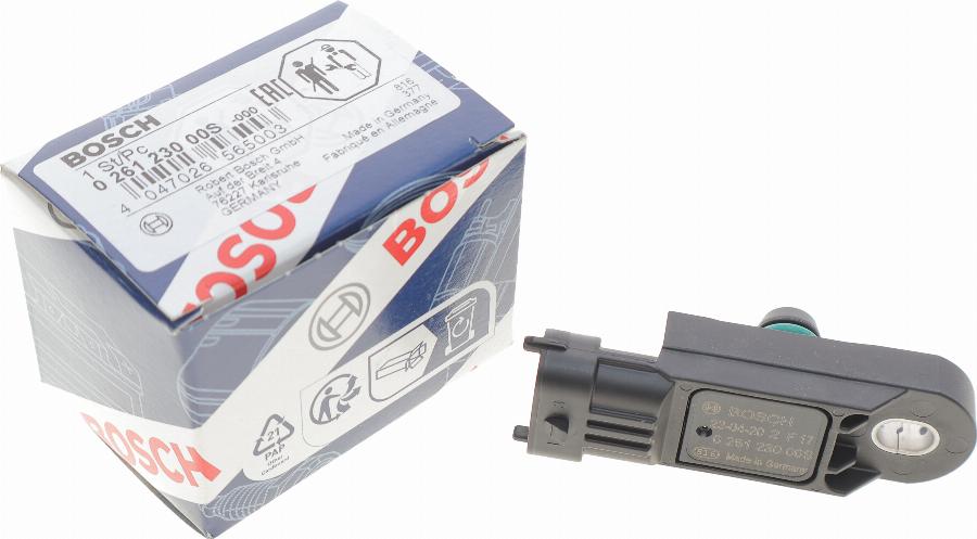 BOSCH 0 261 230 00S - Датчик, давление наддува parts5.com