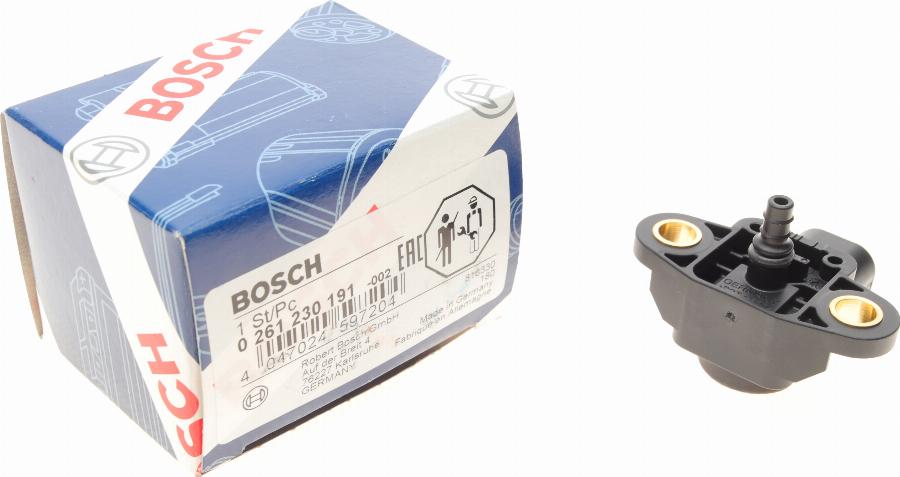 BOSCH 0 261 230 191 - Датчик, давление наддува parts5.com