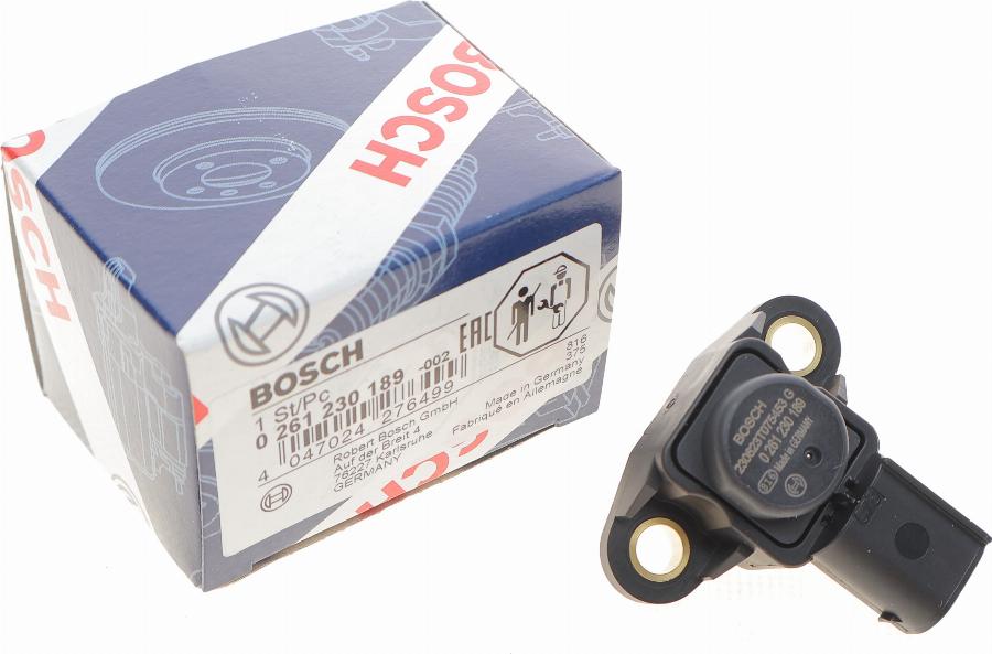 BOSCH 0 261 230 189 - Датчик, давление наддува parts5.com