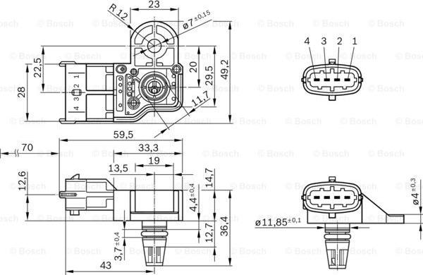 BOSCH 0 261 230 302 - Датчик, давление наддува parts5.com