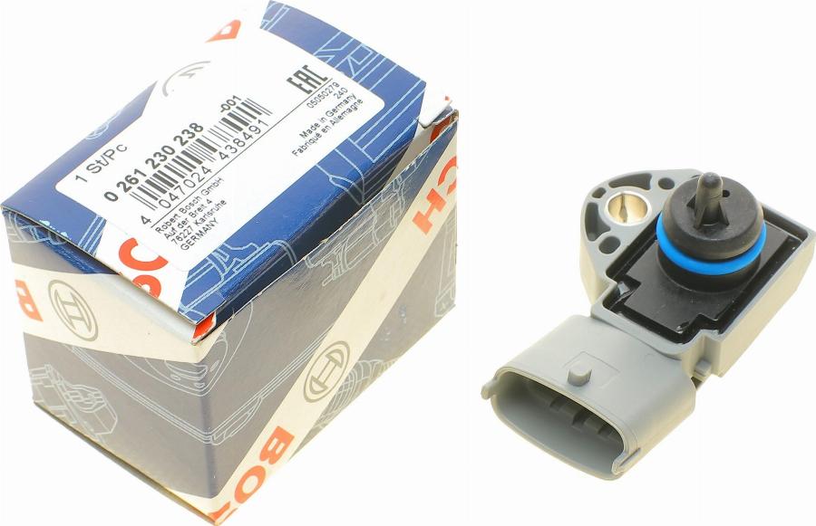 BOSCH 0 261 230 238 - Датчик, давление подачи топлива parts5.com