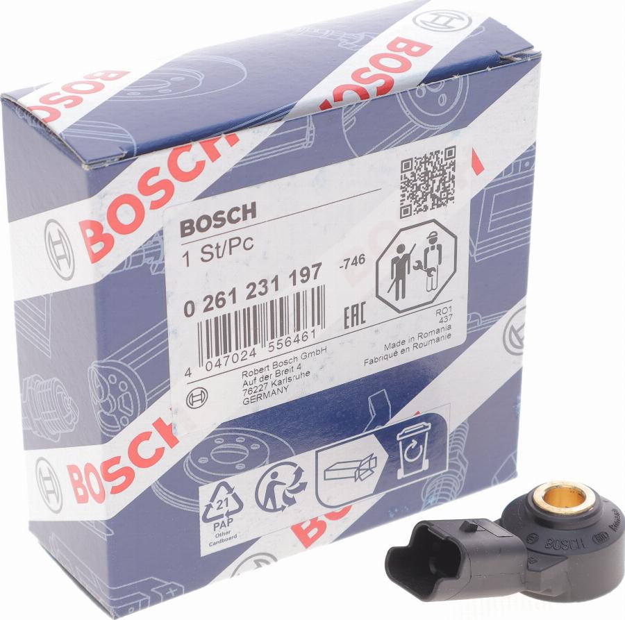 BOSCH 0 261 231 197 - Датчик детонации parts5.com